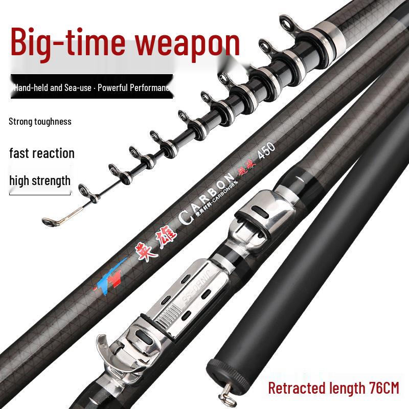 2.7M Carbon Fiber Dual-use Hero Rock Fishing Rod for Hand-held and Sea Fishing