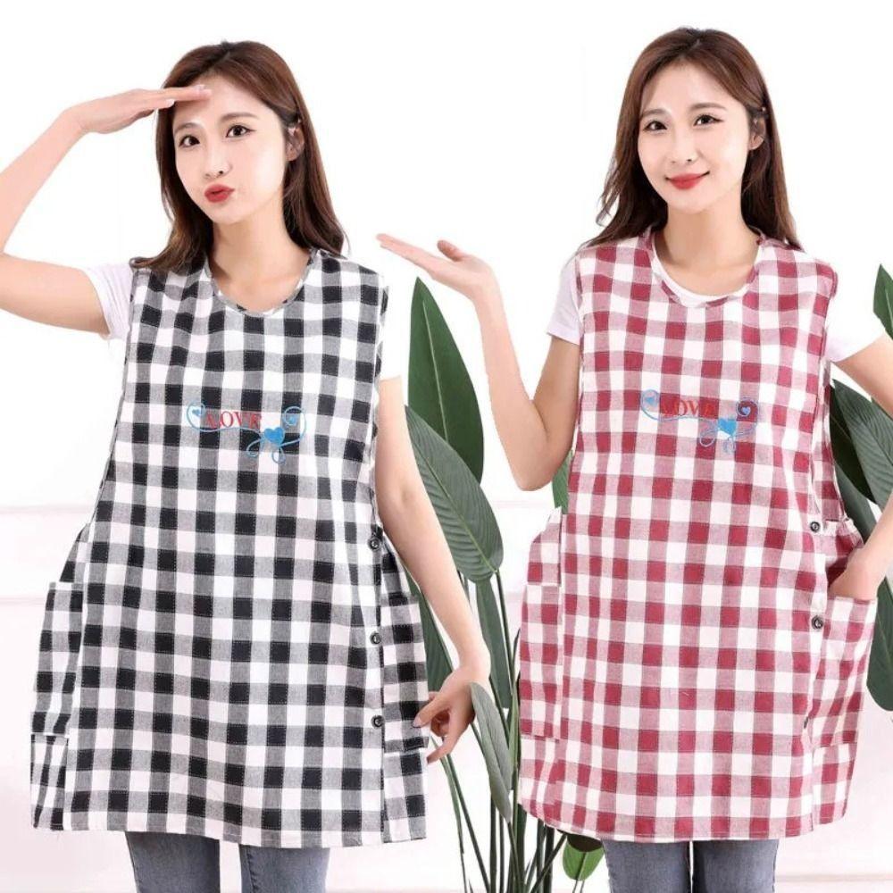 Multipurpose Stain-Resistant Kitchen Apron Sleeveless Cotton Workwear Apron Wipeable Hands Breathable Cooking Apron Home Kitchen