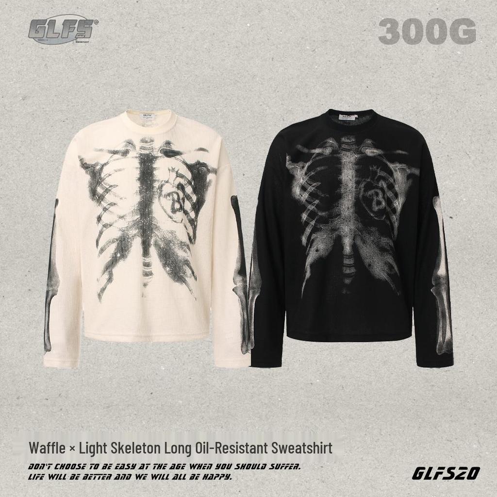 GLFS Skelett Röntgenbild Druck Unisex Hoodie Langarm T-Shirt, Herbst/Winter Kollektion