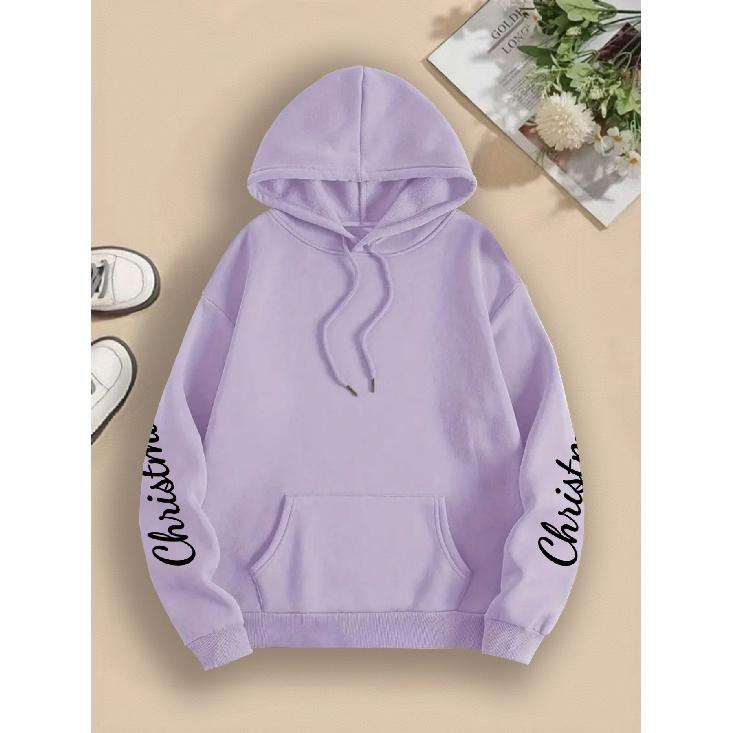 Christmas Hoodie Women, Snowman Print, Long Sleeve, Kangaroo Pocket, Drawstring, Casual Pullover, LOVE Christmas