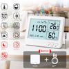 Indoor Electronic Temperature and Humidity Meter with Lcd Display, High-Precision Measurement, Perpetual Calendar, Alarm Clock, and Night Light Clock