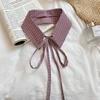 Plaid Fake Collar Women Detachable Collars For Women False Collar Lolita Lapel Tie Shawl Wrap Decoration