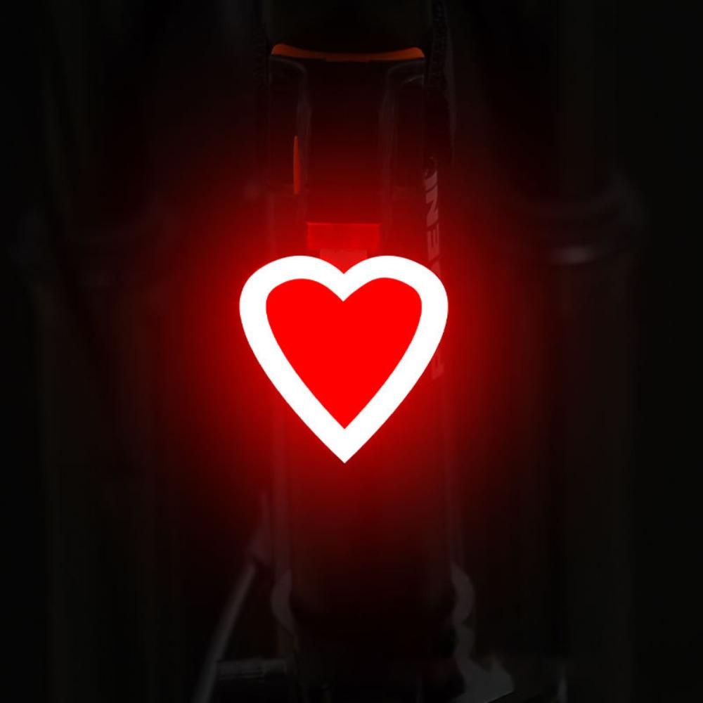 

Уличные светодиодные сигнальные огни для велосипеда, USB-зарядка, задний фонарь, водонепроницаемый, задний фонарь для ночной езды на велосипеде Heart