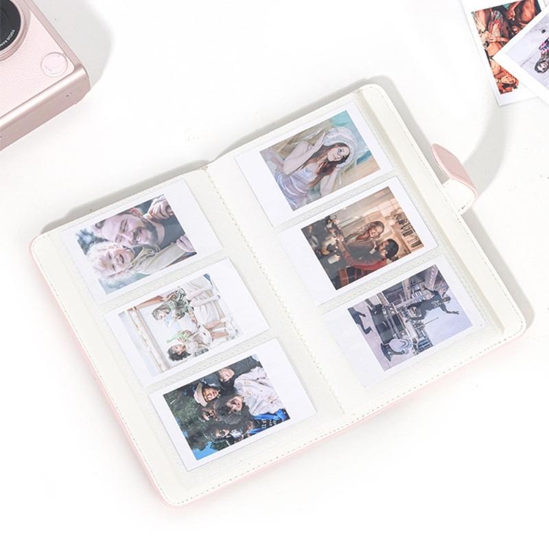 Portable Photo Storage Album Accommodates 108Pockets Pictures 3inch PU Leather Exterior Travel Friendly