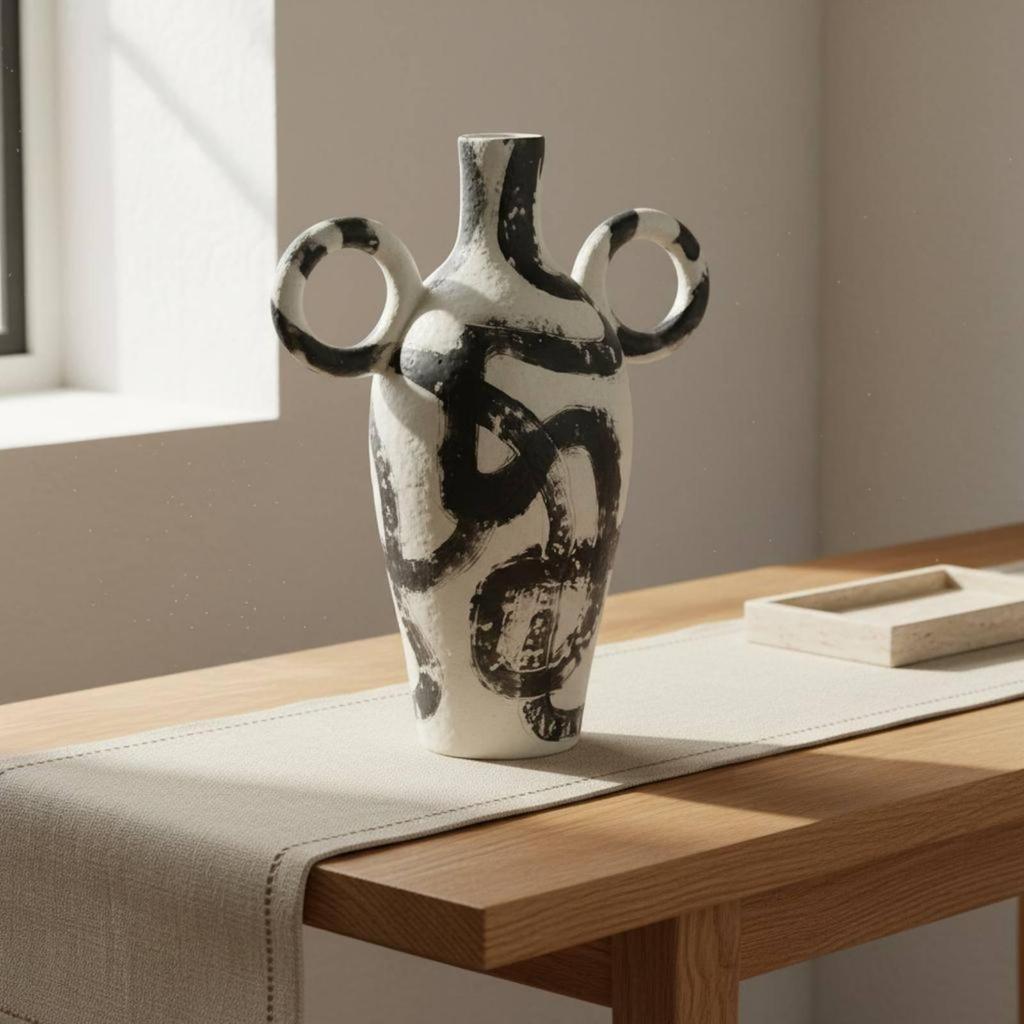 Ceramic Vase Nordic Abstract Artistic Shape Home Decor for Living Room,