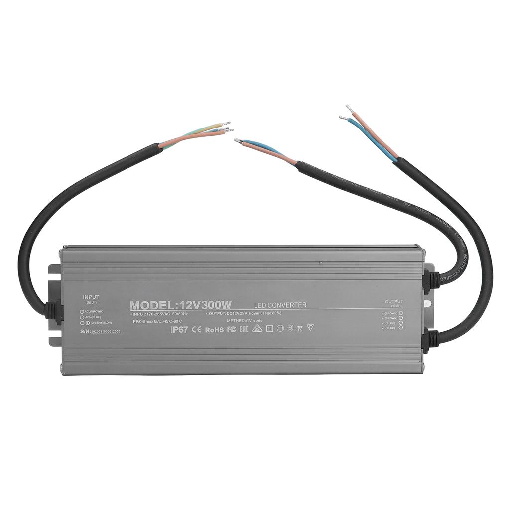 Waterproof LED Power Supply IP67 Constant Voltage Power Supplies for Sign Lights 300W AC170?265V12V
