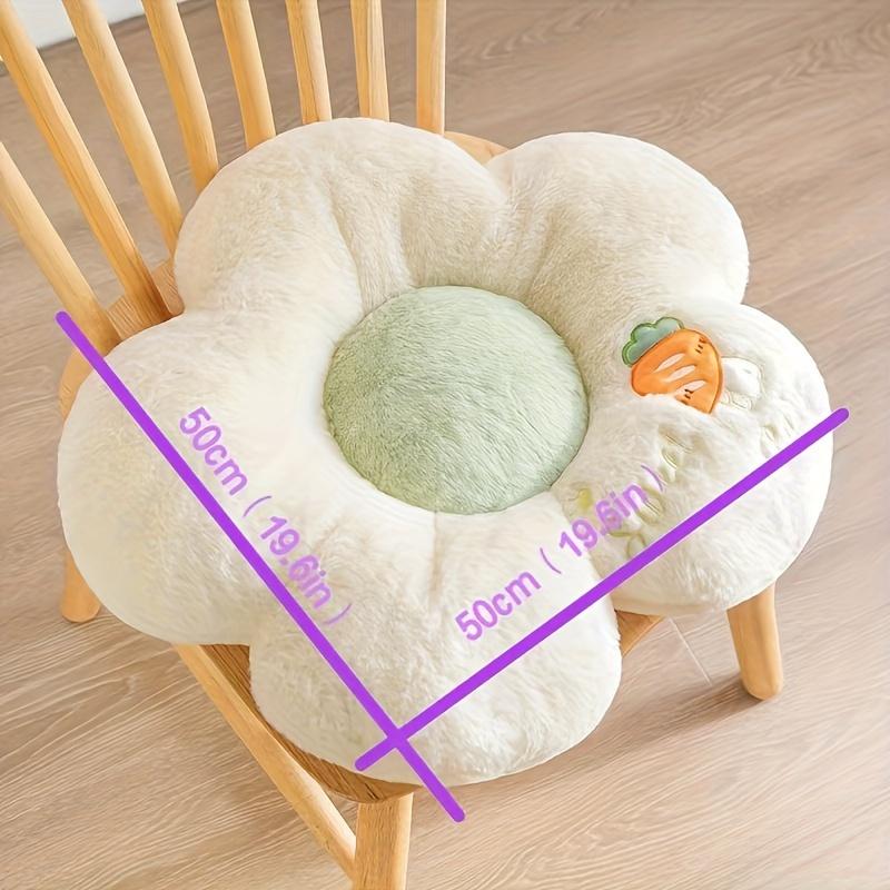 Soft Round Plush Seat Cushion - Fruit & Flower-Themed, Machine Washable, Polyester - Comfortable Full-Body Support for Long Sitting
