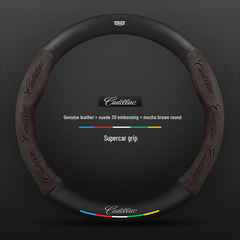 Cadillac Steering Wheel Cover for SRX/CT5/XTS/ATSL/XT5/XT6 - Alcantara & Carbon Fiber