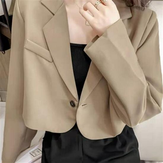 

Женский шикарный короткий пиджак свободного кроя - Стильный и уникальный дизайн Large хаки