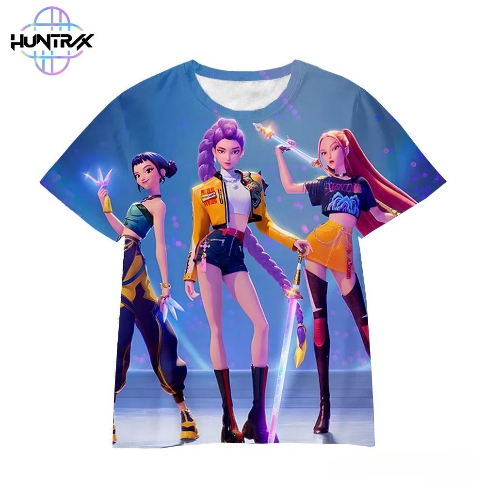 Casual Fashion Kpop Demon Hunters Kids 3D Cartton Short Sleeve Summer Boys Girls T-Shirt  Anime Short Sleeve T-shirt