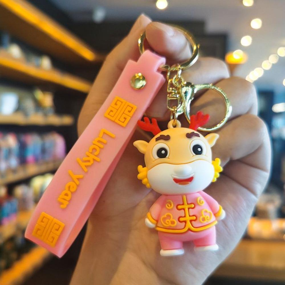 2024 Dragon Year Keychain Happy New Year Chinese Dragon Keyring Backpack Pendant