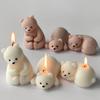 3D Polar Bear Aroma Candle Mold Handmade Plaster Epoxy Resin Ornament Silicone Mold Soy Wax Candle Making Supplies