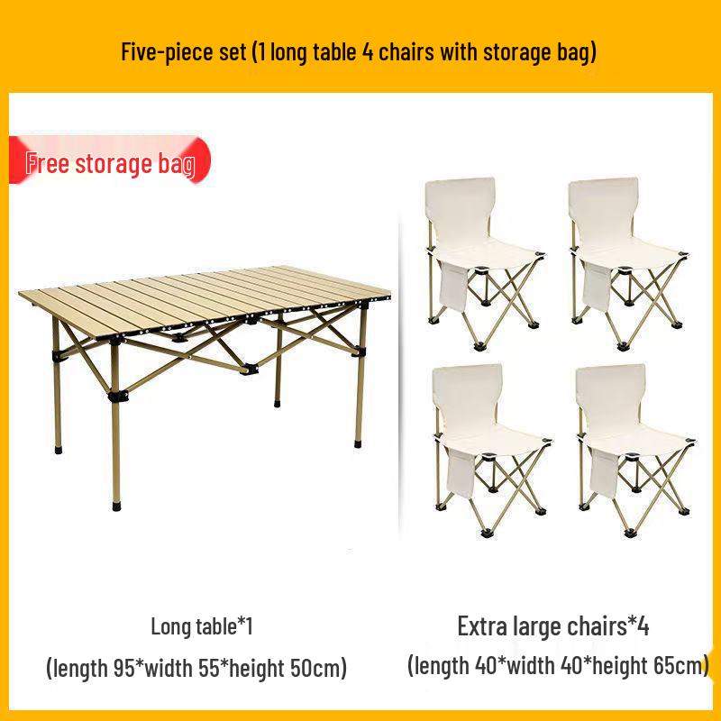 Portable Outdoor Folding Table and Chair Set - Perfect for Camping, Picnic, Patio, and BBQ