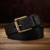 Retro Real Cowhide Belt Copper Buckle Men's Handmade First Layer Cowhide Belt Casual Jeans Belt