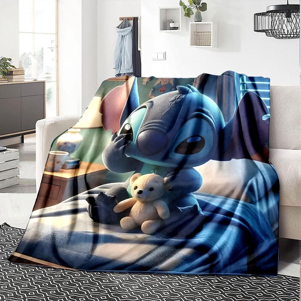 1pc S-Stitch9 Blanket, Gift, for Men and Women, Soft Blanket, Good for Sofa Bed Couch Travel, Lightweight Flannel Blanket
