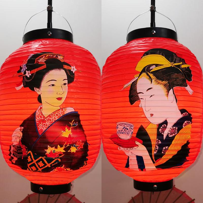 25*50cm Waterproof PVC Lantern Japanese Geisha Hanging Korean Ramen Sashimi Cuisine Shop Restaurant Pub Decor Outdoor Lanterns