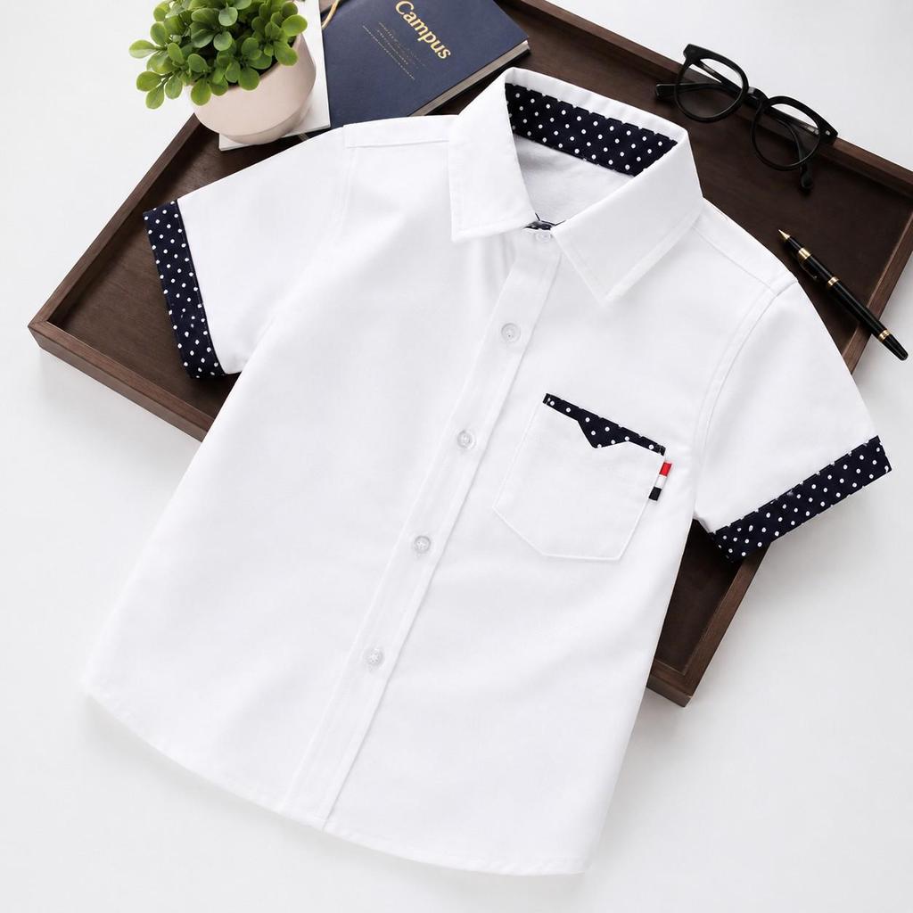 Trendy Boys' Summer Short-Sleeved Casual Shirt for Children