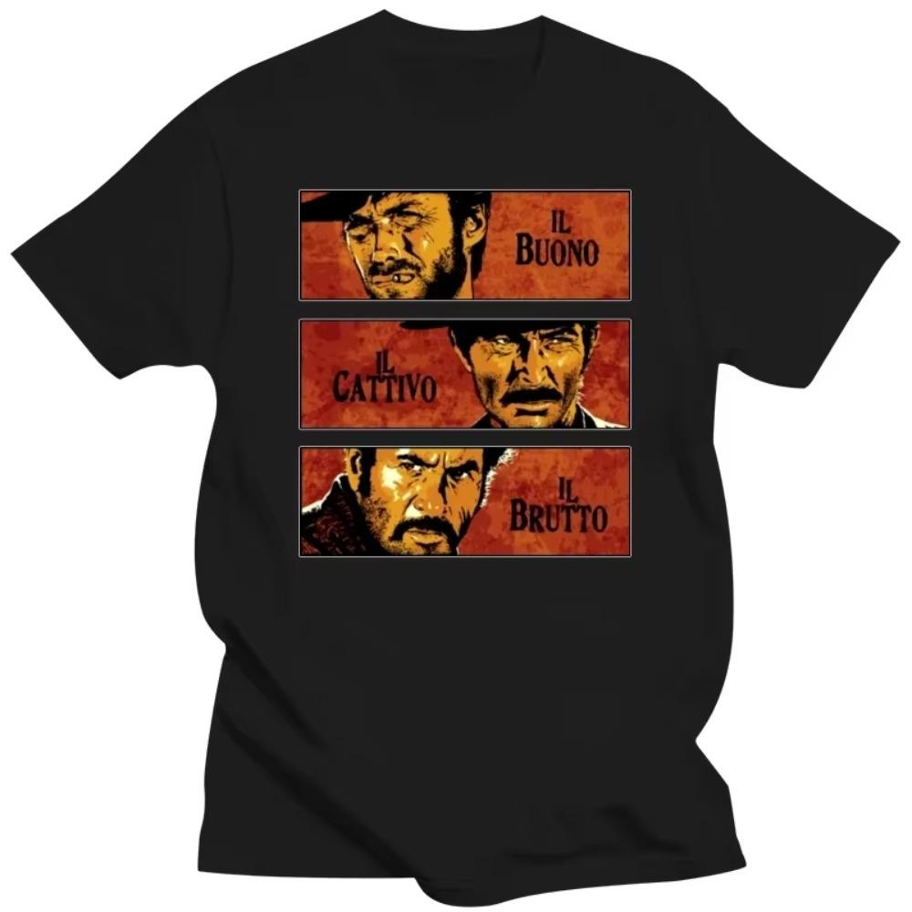 

Винтажная футболка The Good The Bad And The Ugly Мужская футболка с коротким рукавом из чистого хлопка с принтом Il buono brutto cattivo Футболки Футболка с изображением телевизора XXXXXL чёрный