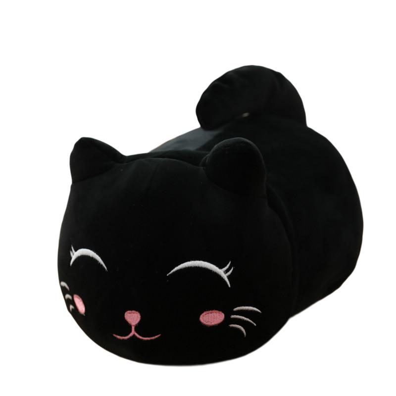 25~100Cm Long Plush Four Colors Cat Plush Pillow Lying Cartoon Animal Kitten Orange Black Grey White Bolster Sleeping Companion