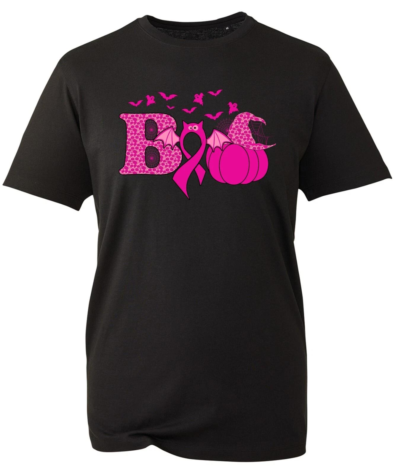Boo Halloween Breast Cancer Awareness T-Shirt Funny ghost Pink Ribbon Nightmare 2XL