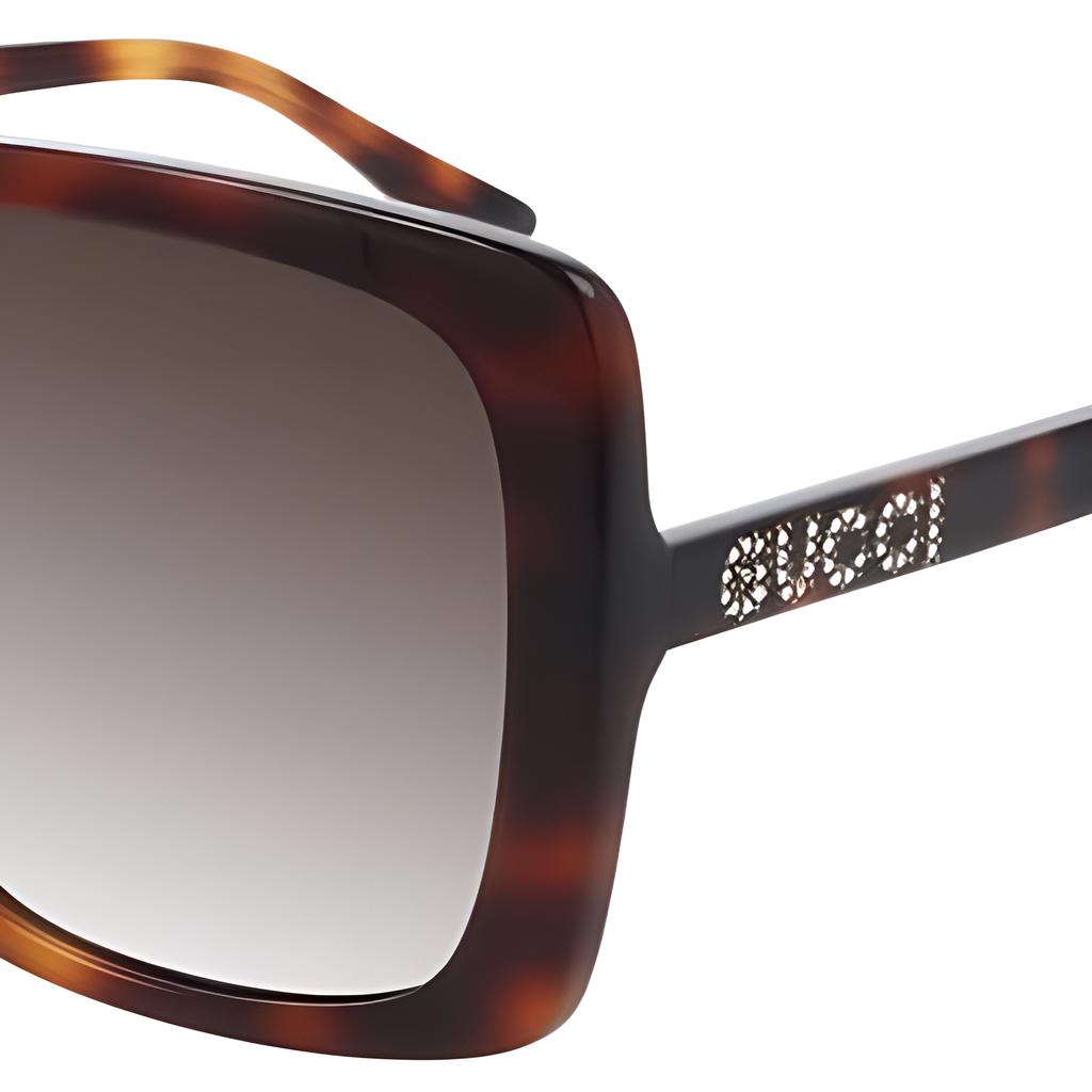 Gucci Irregular Frame Sunglasses With Inlaid Design Women sunglasses Tortoise GG0728SA-002