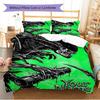 Name Custom Aliens Monster Pattern Bedding Set Quilt Cover Pillowcase Home Decor Gift (1 * Duvet Cover + 2 * Pillowcase, Without Core)