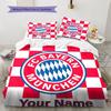 FC Bayern Munchen Custom Name Pattern Bedding,Quilt Set Quilt Cover Pillowcase Home Birthday Gift(1 * duvet cover + 2 * pillowcase, without core)