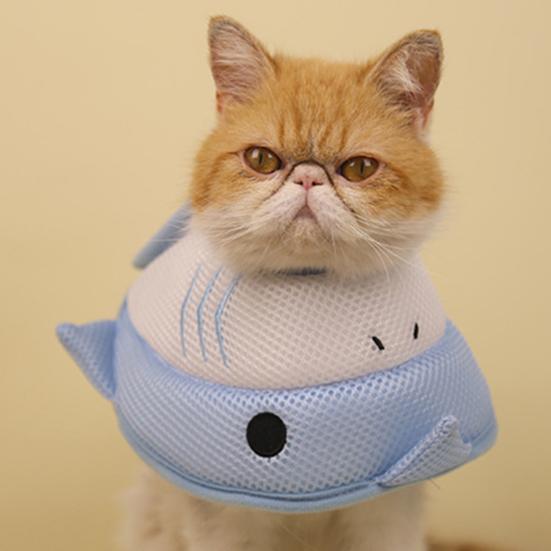 Recovery Cone Cartoon Shape Good Flexibility Adorable Fastener Tape Breathable Mesh Anti-bite Comfortable Pet Recovery Neck Collar Daily Use