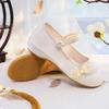 Chinesischer Knoten Damen Baumwollstoff Bestickte Ballerinas Retro Damen Lässig Traditionelle Alte Pekinger Schuhe Einfarbig