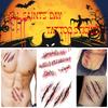 Halloween Zombie Scars Tattoos Waterproof 3D Bite Mark Tattoo Sticker With Fake Scab Scary Bloody Makeup Costume Fake Tattoo