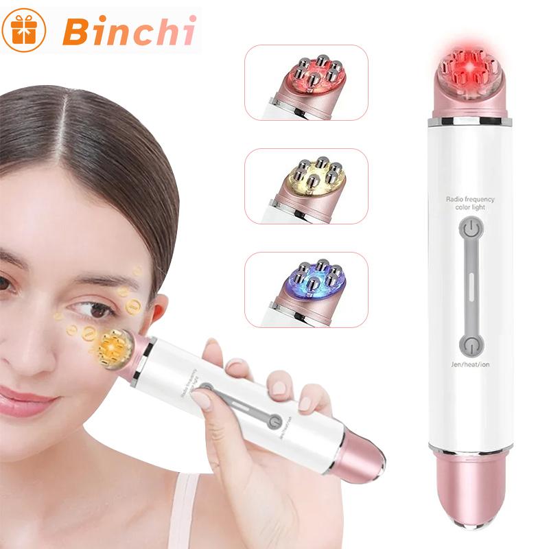 Vibration 45℃ Hot  Microcurrent Face Lifting Device Red Light Facial Wand Eye Massager Tightening Anti Wrinkle Skin Care Beauty