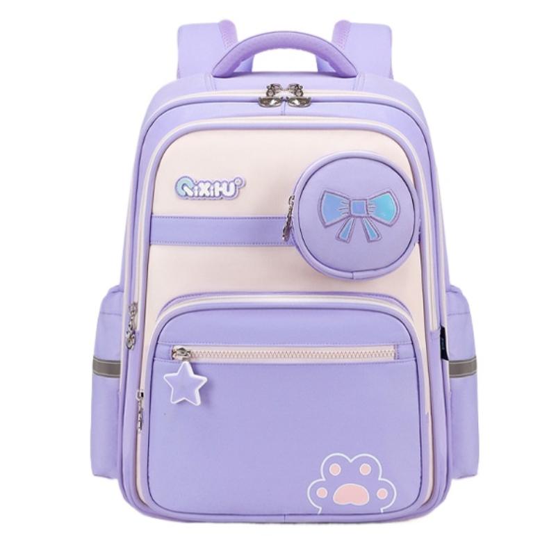 

Primary School Boy Backpacks with Many Pockets Kids Bookbag Children Cute Schoolbag Elementary School Backpack for Girls Gifts фиолетовый