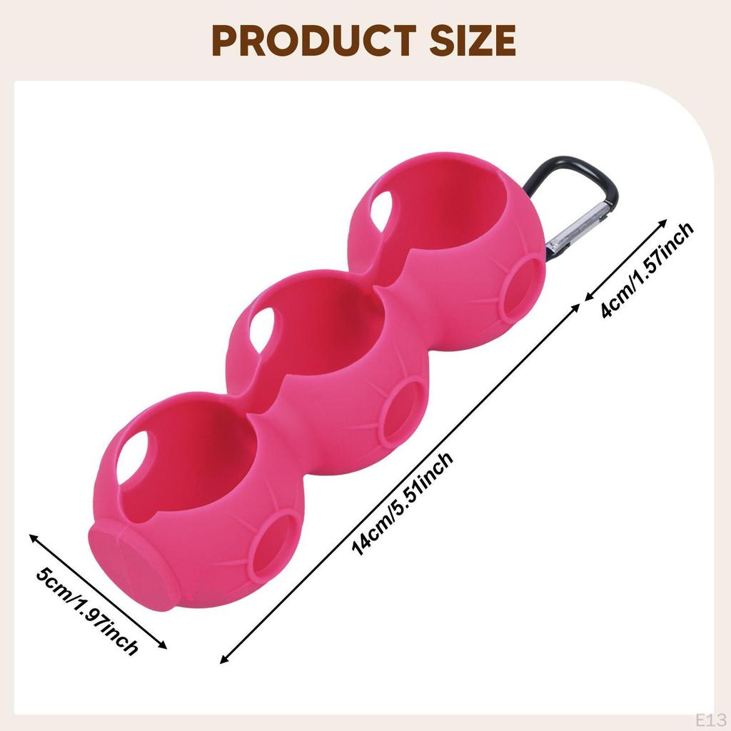 Golf Ball Holder Carrier Lightweight with Hook Holds 3 Balls Sleeve Bag for Training Recreation