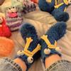 Winter Coral Velvet Socks Funny 3D Cartoon Girls Thickened Warm Socks Home -child Stockings Floor Sleeping Socks