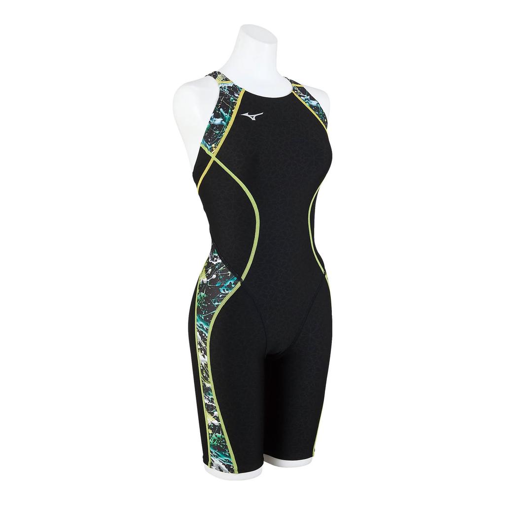 Mizuno ST Lala Half Suit Black x Size for Competitive Swimming Women's (Masters Back) N2MGA747, Lime, S,