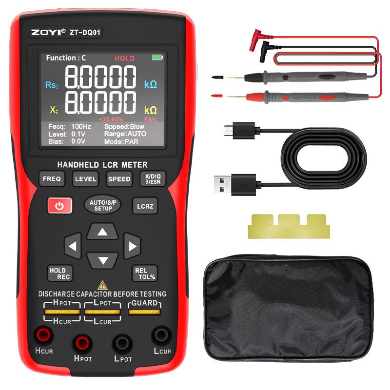 ZOYI ZT-DQ01 Digital Handheld LCR Meter, Measures Resistance/Capacitance/Inductance, Precision Capacitor Tester for Electronics
