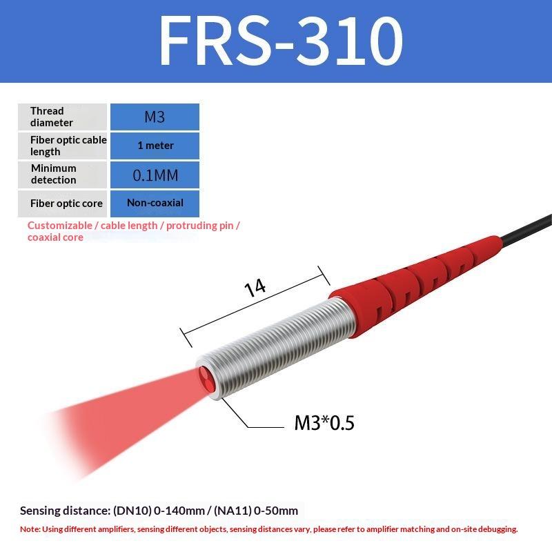 Fiber Optic Sensor Probe Diffuse Reflection M3-M6 1M Cable Wide Detection Range Photoelectric Switch for Long Distance Sensing