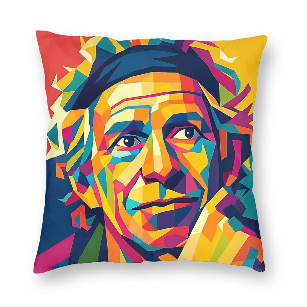 Pop Art Keith Richards Square Pillowcase Polyester Linen Velvet Creative Zip Decor Pillow Case Home Cushion Cover x