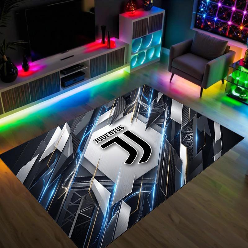 Juventus FC Design Crystal Velvet Carpet Cozy Non?Slip Printed Rug For Bedroom Living Room Entrance