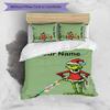 3pcs Crunch Christmas2 Cover Set - Personalized Name, HD Printed Bedding with 1 Cover and 2 Pillowcases - Perfect for Home Decor, Easy Care