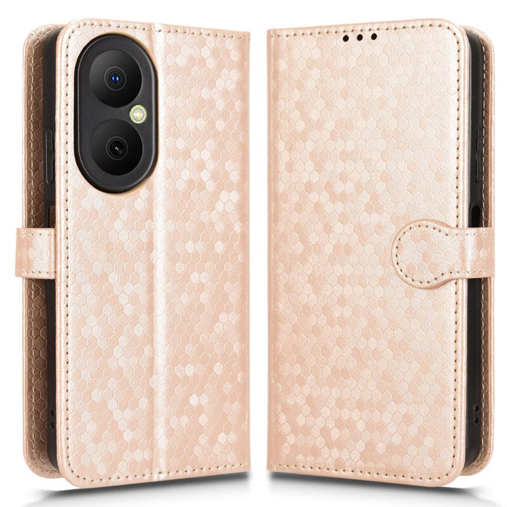 For Huawei Enjoy 80 Wallet Case Dot Pattern Imprint PU Leather Phone Cover