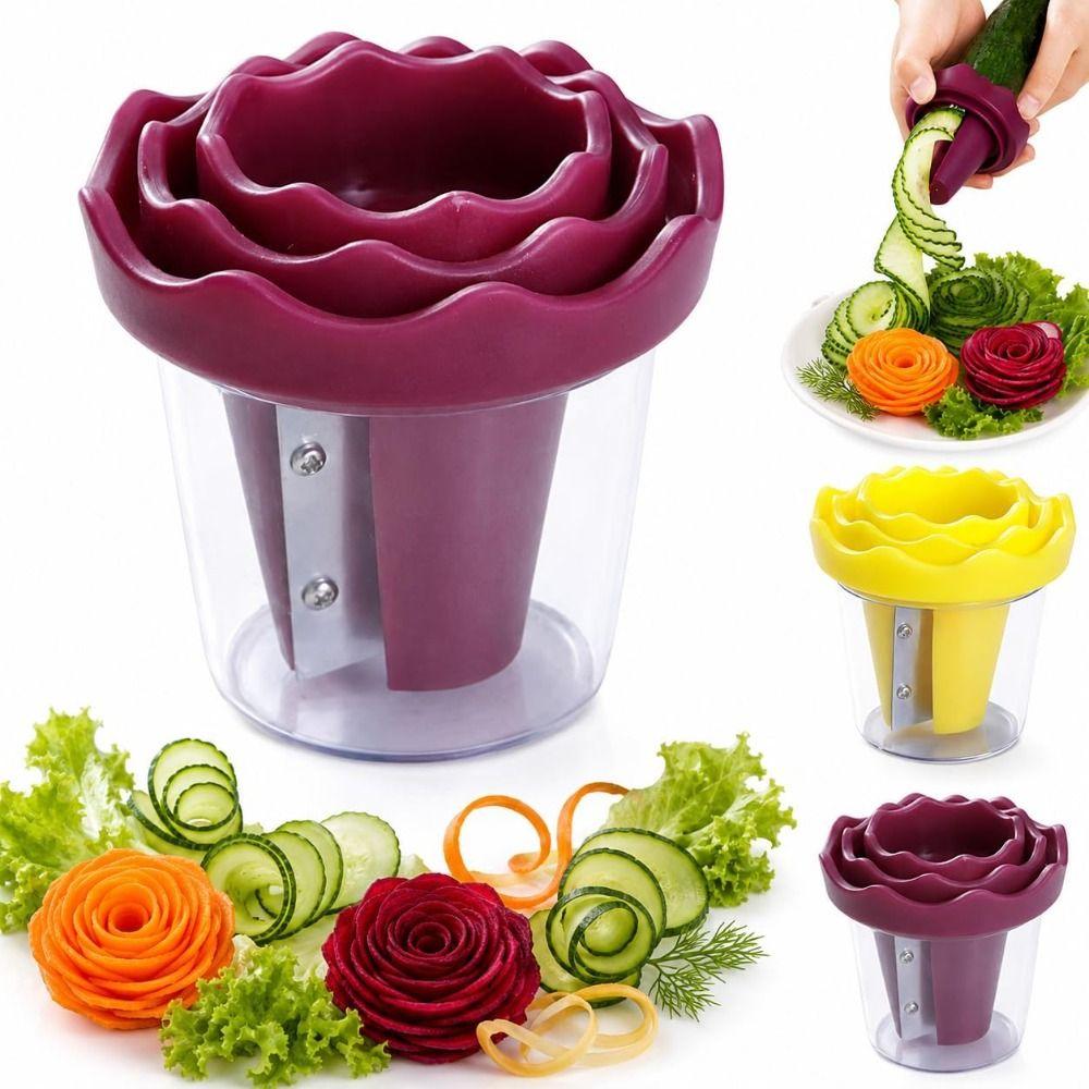 Upgraded Design Rose Flower Carving Tool Manual Operation Fruit Slicer  Vegetable Garnish
