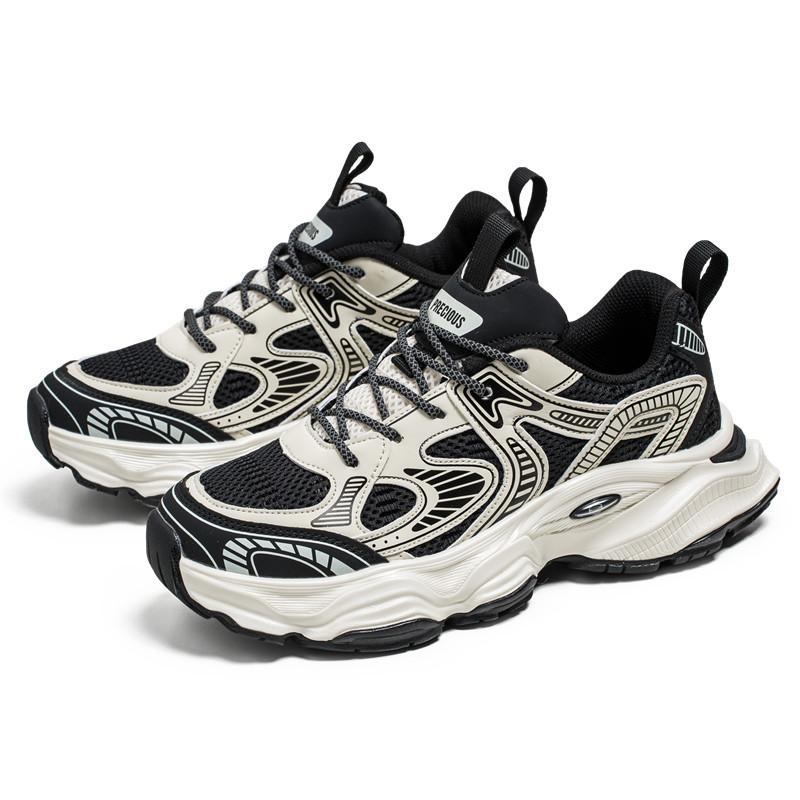 

2024 new Internet celebrity live dad shoes men s mesh breathable casual sports shoes trend student fried street shoes 39 чёрный