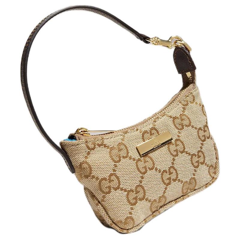 Gucci Lady Lunetta Generation Snap-lukning Lærred Møntpung Almindelig Unisex Parstil Sand og Brun