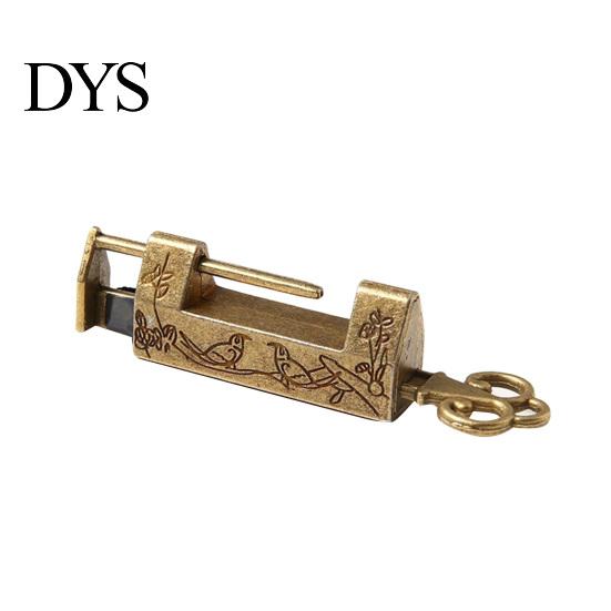 Chinese Style Drawer Padlock Bird Flower Decor Horizontal Opening Vintage Zinc Alloy Anti Rust for Cabinet Suitcase
