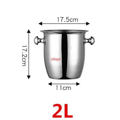 wine beer Cocktail cooler bucket black Gold Ice Bucket Beer Stainless Steel Wine Ice pail Cooler Box Bucket barrel KTV Bar tool