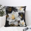 Black White Gold Flower Pillow Case Graphic Pillow Cover For Chair Sofa Home Decor Fashion Cushion Cover