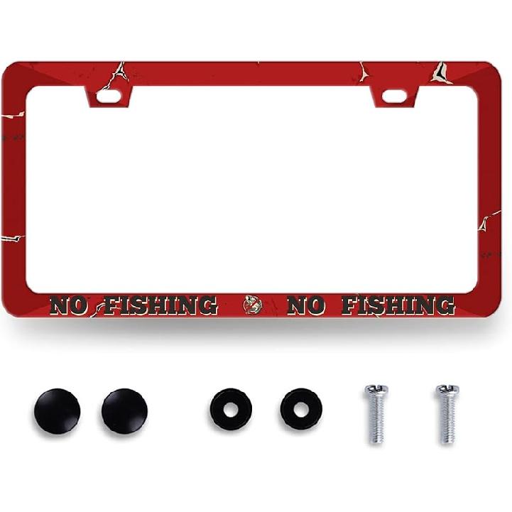 Funny License Plate Frame What‘S Your Favorite Scary Movie License Plate Holder Stainless Steel Auto Parts Blood License Plate Decoration For Men