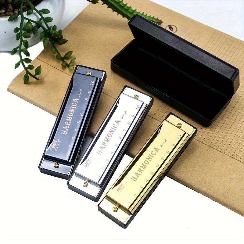 10-Hole Blues Harmonica C Key Professional Diatonic Harmonica for Adults Beginners Rich Sound for Blues Folk Rock Country JXB
