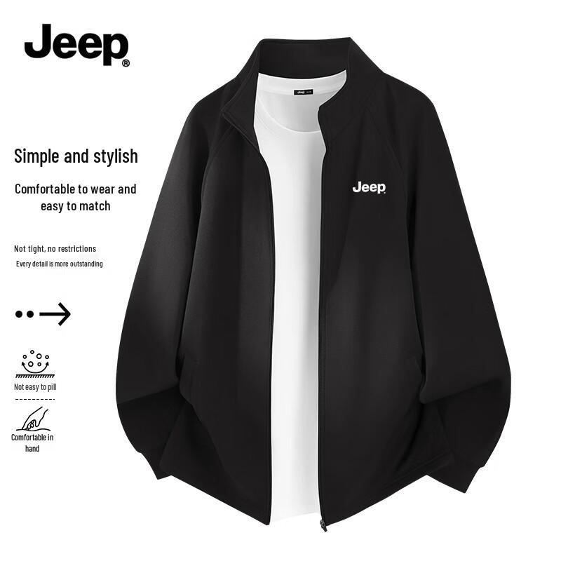 JEEP Men's Quick-Dry Stand-Collar Knitted Jacket